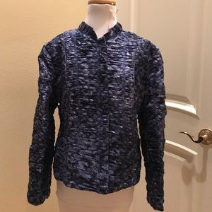 NWT Chico’s ruched blue jacket
